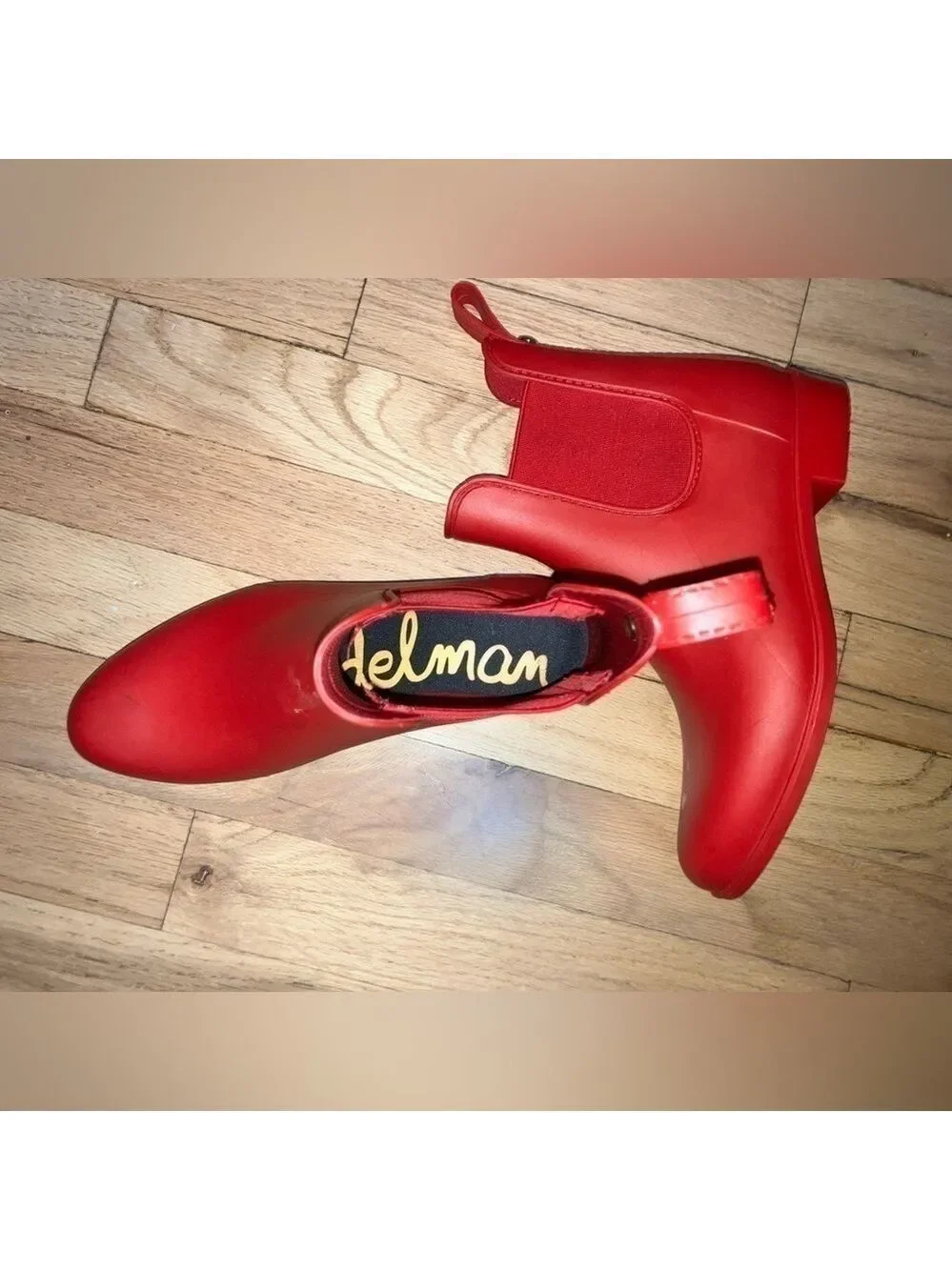 Sam Edelman Big Kids 3.5 Welles Vibrant Red Rain Boots perfect condition!